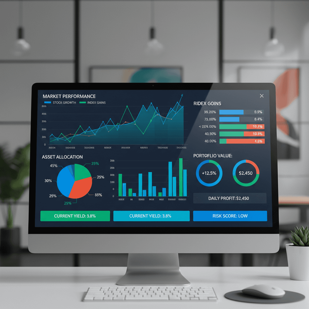 Financial analytics dashboard with key performance indicators and real-time data insights