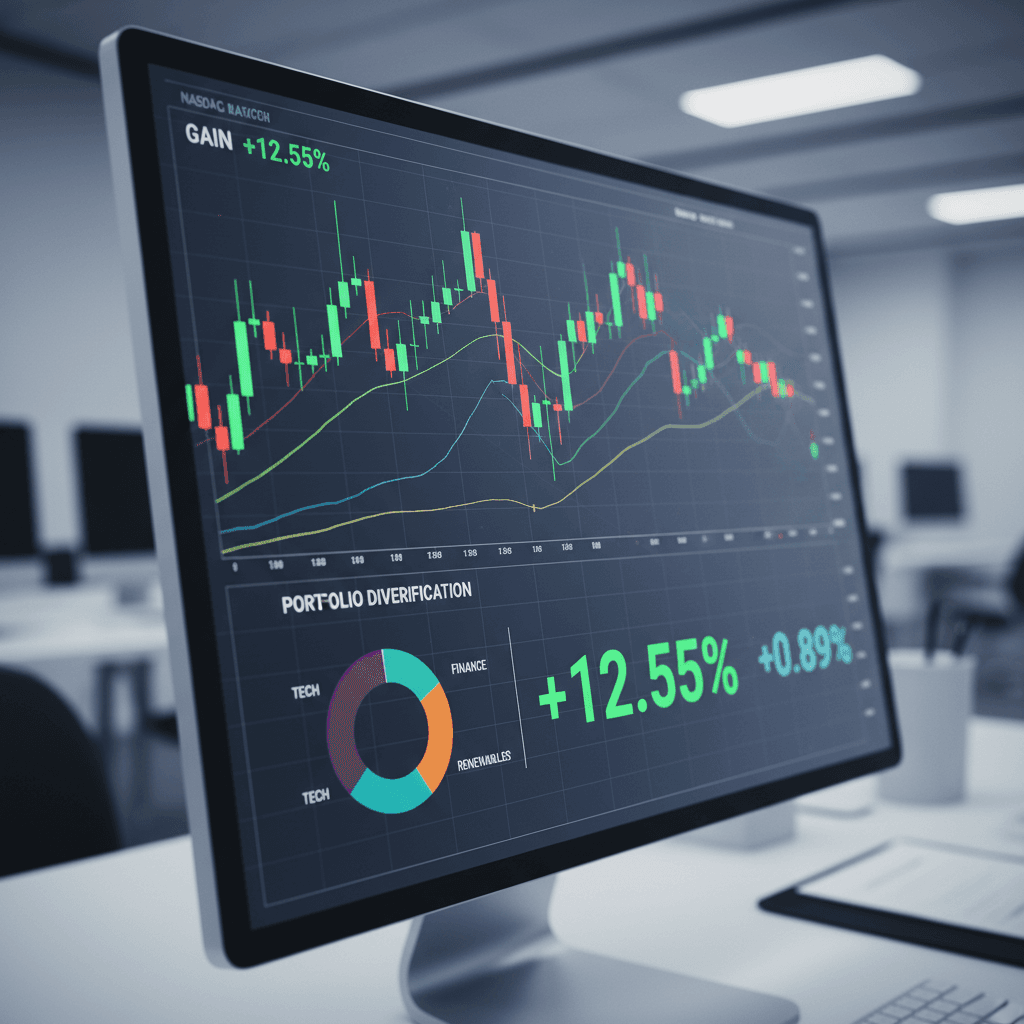 Analytics dashboard showing financial metrics and business intelligence visualizations